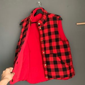 Maje reversible quilted flannel vest